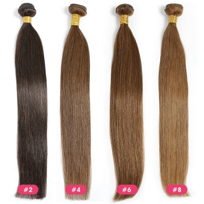 Chocolate Brown Color #2 #4 #6 #8 Straight Hair Human Virgin Hair 1 Bundle