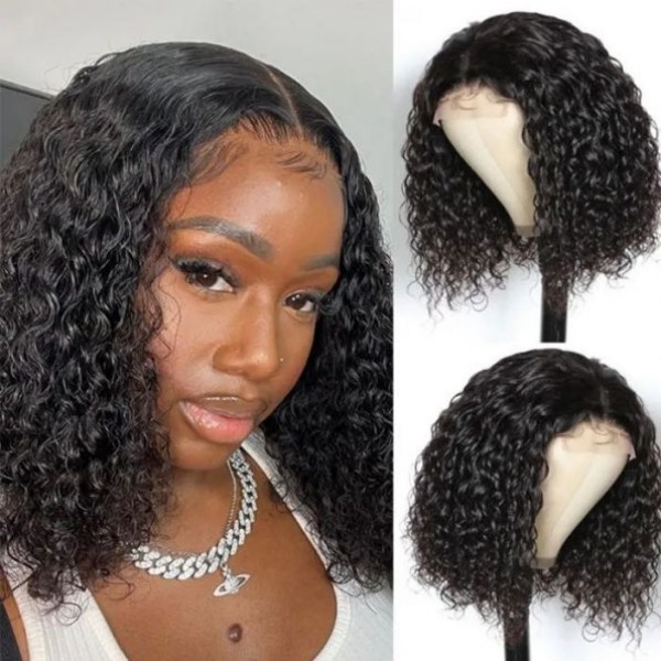 (All Texture Link)  150% Density Glueless Wear Go HD Lace Bob Wigs Blunt Cut Pre plucked Hairline 100% Human Hair Wear Go Pre Cut Lace