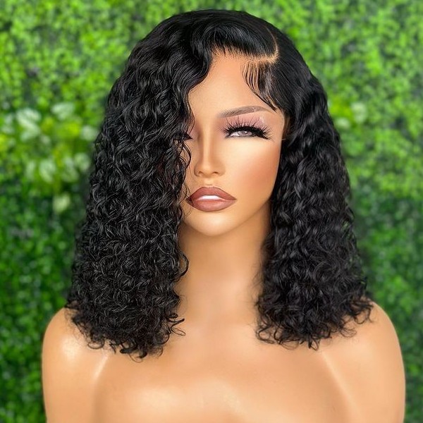 (All Texture Link)  150% Density Glueless Wear Go HD Lace Bob Wigs Blunt Cut Pre plucked Hairline 100% Human Hair Wear Go Pre Cut Lace