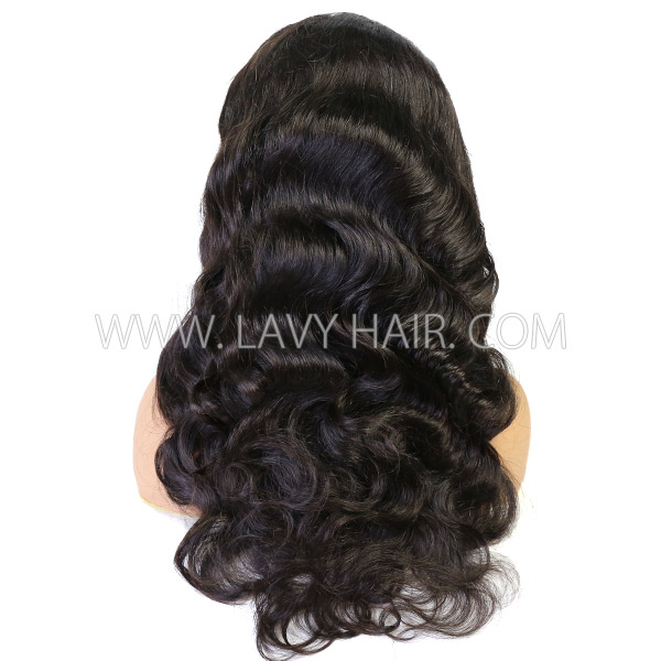 Glueless Wear Go 200% Density Curtain Bangs HD Lace Full Frontal Wigs Body Wave Preplucked Bleached 100% Human Hair Pre Cut Lace