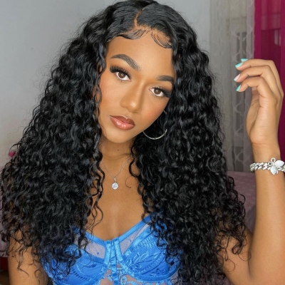 Glueless Wear Go Water Wave 200% Density Melted HD Lace Wig 4×4 5×5 13×4 13×6 Full Front Wig Pre Cut 100% Real Human Hair Preplucked Pre Bleached
