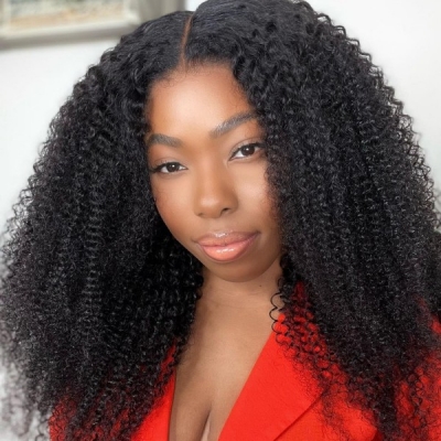 Kinky Curly 200% Density Invisible HD Lace 4×4 5×5 13×4 13×6 Full Frontal Wigs Pre Plucked Human Hair Afro Curly