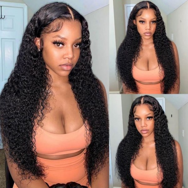 Glueless Wear Go Pre Bleached Deep Curly 200% Density Pre Plucked HD Lace 4×4 5×5 13×4 13×6 Full Frontal Wigs 100% Human Hair