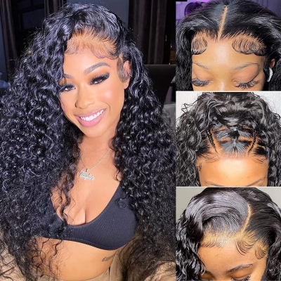 Italian Curly 200% Density HD Melted Lace 4×4 5×5 13×4 13×6 Full Frontal Wigs Human Hair Preplucked Hairline