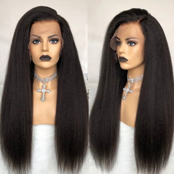 Glueless Wear Go Kinky Straight 200% Density HD Lace 4×4 5×5 13×4 13×6 Full Frontal Wigs Human Virgin Hair Preplucked Bleached Knot