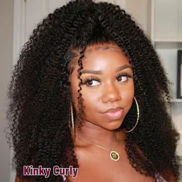 Glueless Wear Go Kinky Curly 200% Density Invisible HD Lace 4×4 5×5 13×4 13×6 Full Frontal Wigs Pre Plucked Human Hair Afro Curly