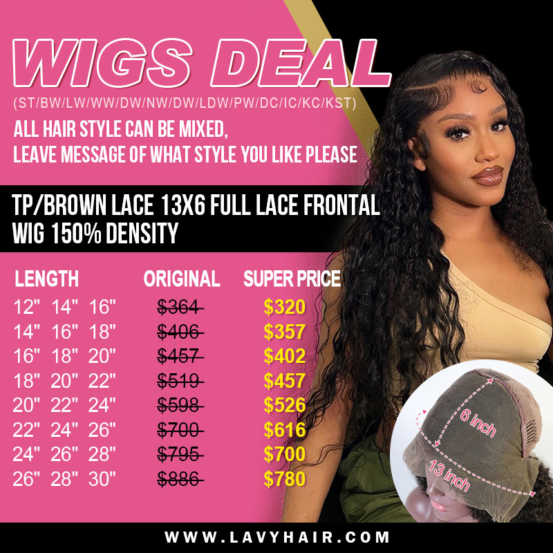 Wholesale 3 Pieces Wigs Deal Transparent/ Brown Lace Bulk Order 150% Density Human Hair Preplucked Glueless Wear Go