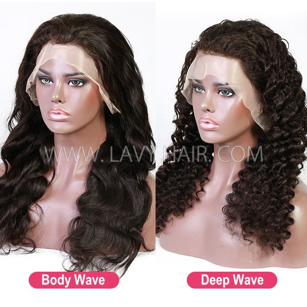 (All Texture Link) Transparent Lace Glueless Wear Go 150% Density 13*4 & 13*6 Full Frontal Wig Preplucked Human Virgin Hair