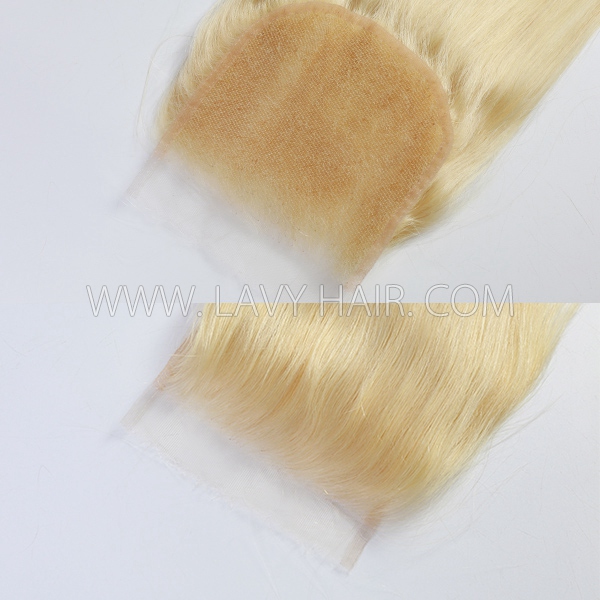 (New)Superior Grade #613 Blonde HD Lace Closure 4*4 5*5 6*6 7*7Human Hair Slightly Preplucked