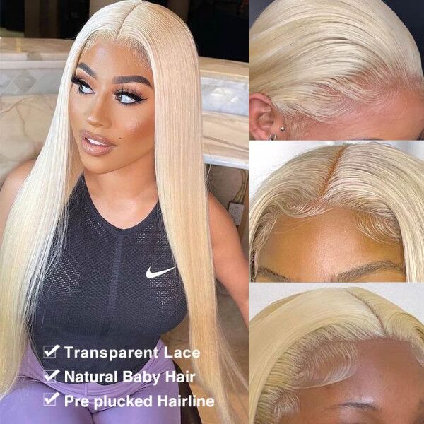 (All Texture Link) 200% Density Transparent Lace #613 Blonde Lace 4*4 5*5 Closure &13*4 13*6 Full Frontal  Wigs Human Hair Wear Go