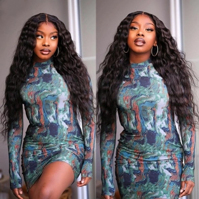 Glueless Wear Go Loose Deep Wave 200% Density HD Lace 4×4 5×5 13×4 13×6 Full Frontal Wig Pre Cut 100% Human Hair Preplucked Pre Bleached