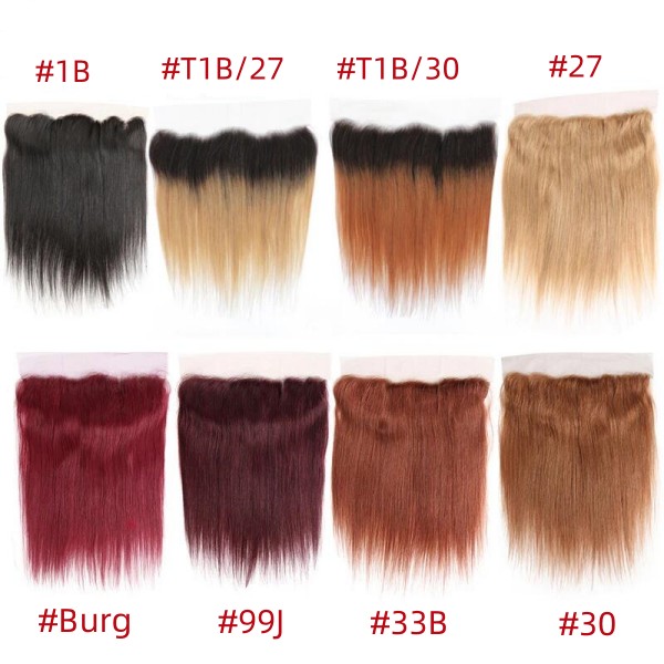 #27 #30 #99j #Burg #33B Color Ear to ear 13*4 Transparent Lace Frontal Pre plucked Hairline Human hair Swiss lace