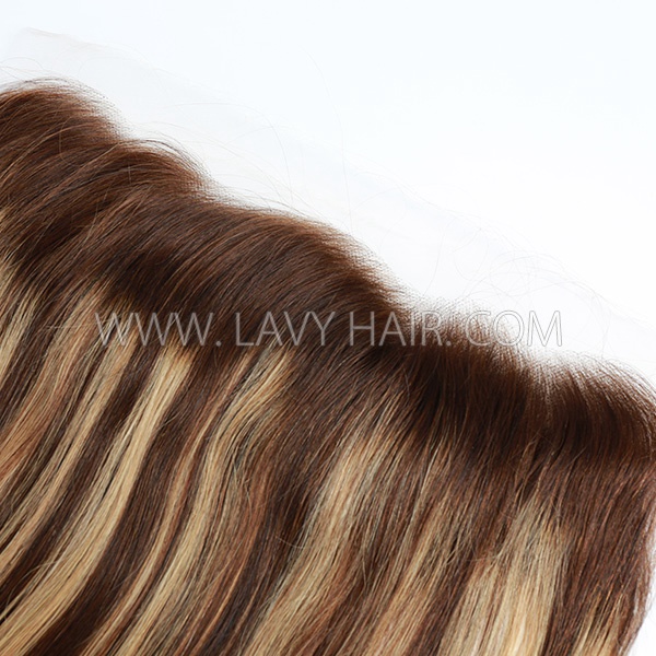 P4/27 Hlighlight Color Ear to ear 13*4 13*6 HD Lace and Transparent Lace Frontal Pre plucked Hairline Human hair Swiss lace