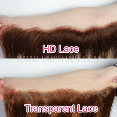 P4/27 Hlighlight Color Ear to ear 13*4 HD Lace and Transparent Lace Frontal Pre plucked Hairline Human hair Swiss lace