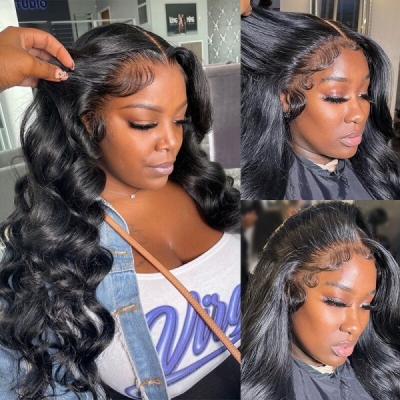 130%&180%&300% Density Body Wave Preplucked 13*4 Lace Frontal Wigs Human Hair Top Selling