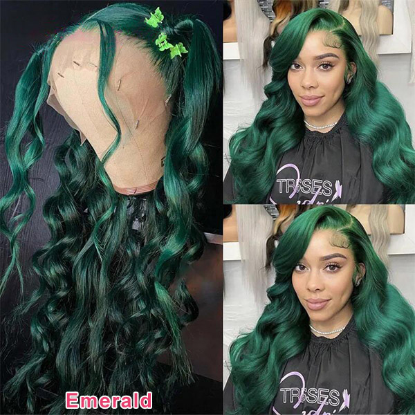 (All Texture Link)Color Hair Collection Transparent Lace 13*4 lace front wigs 130% density 100% Human hair Wear Go Wig