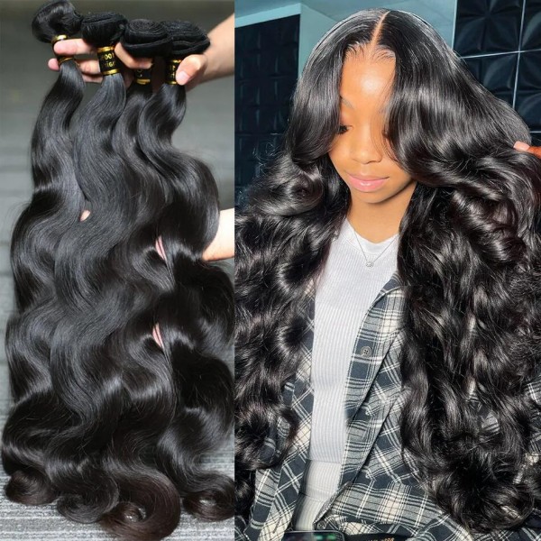Super Double Drawn Bone Straight Virgin Human Hair Extensions (1 Bundle 105 Grams) Same Full From Top To Tip Brazilian Hair