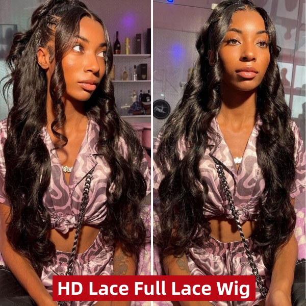 (All Texture Link) Undetectable HD Lace Full Lace Wigs Invisible Melted Edge 130% Density Human Hair Natural Color