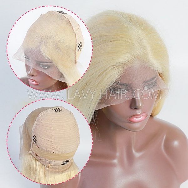 (All Texture Link) 200% Density Transparent Lace #613 Blonde Lace 4*4 5*5 Closure &13*4 13*6 Full Frontal  Wigs Human Hair Wear Go