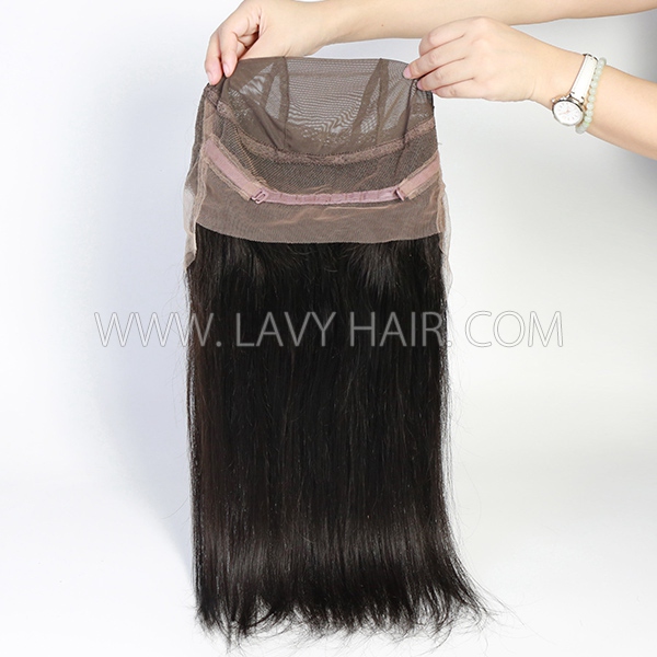 Superior Grade #1B Color HD Lace 360 Lace Frontal With Cap Human hair Swiss lace