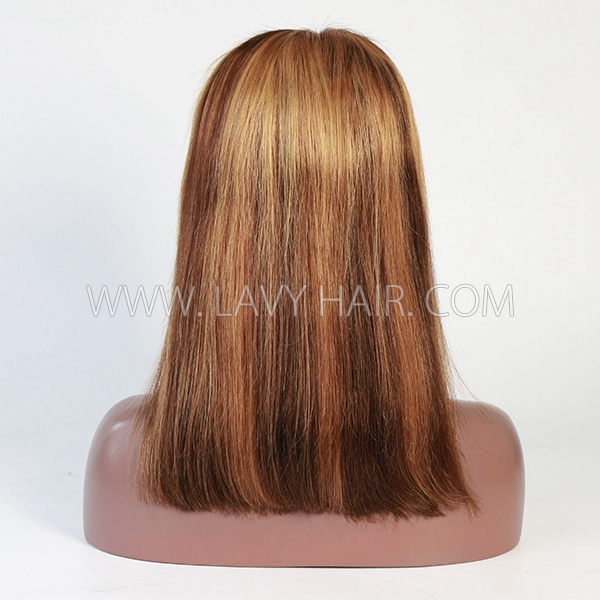 (All Texture Link) Glueless Wear Go 13*4 Full Frontal Bob Wig 150% Density Human Hair Transparent Lace Color #99J #1B #p4/27 #T4/27/4 #350 #p4/350