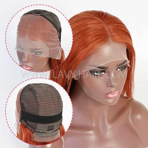 (All Texture Link) Glueless Wear Go 13*4 Full Frontal Bob Wig 150% Density Human Hair Transparent Lace Color #99J #1B #p4/27 #T4/27/4 #350 #p4/350