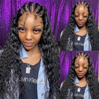 (All Texture Link) HD Lace 360 Lace Wigs 150% & 200% Density Glueless 100% Human Hair Preplucked Hairline Pre Bleached Small Knot Straight/Wavy/Curly