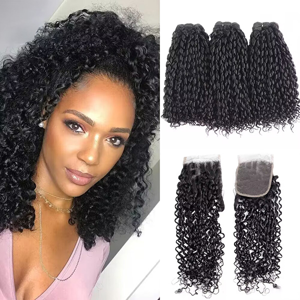 Super Double Drawn Funmi Texture Choice (Same Full From Top To Tip) Bundles Closure Deal Virgin Human hair extensions Brazilian