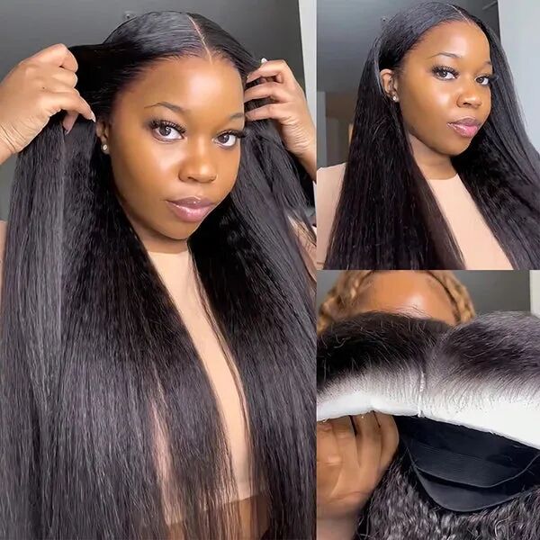 Glueless Wear Go Kinky Straight 200% Density HD Lace 4×4 5×5 13×4 13×6 Full Frontal Wigs Human Virgin Hair Preplucked Bleached Knot