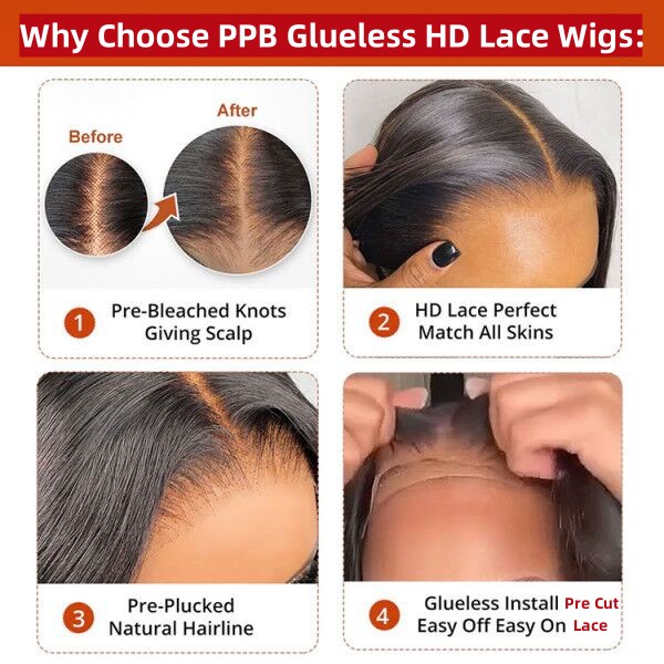 Glueless Wear Go Straight Hair 200% Density Pre Bleached HD Lace 4×4 5×5 13×4 13×6 Full Frontal Wigs Top Selling 100% Human Hair