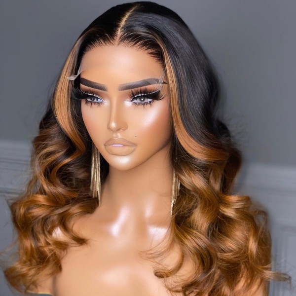 (All Texture Link) Glueless Wear Go 5*5 HD Lace Closure Wig Highlight Color 150% Density Human Virgin Hair