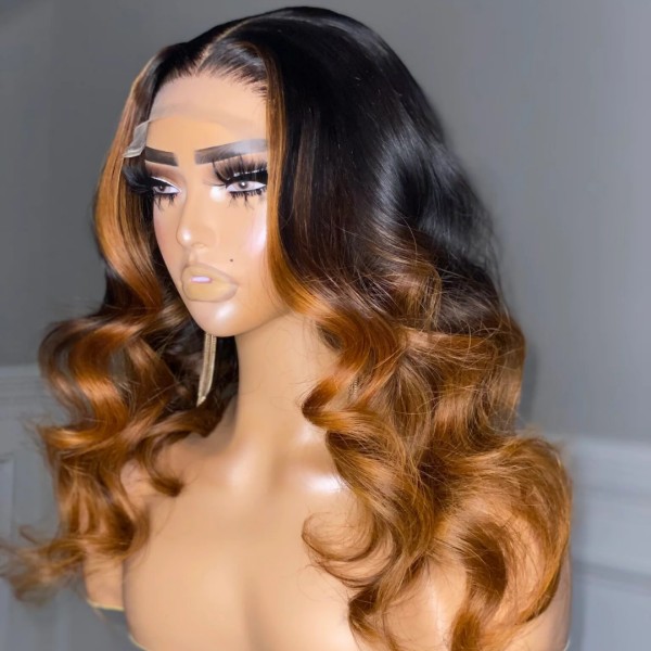 (All Texture Link) Glueless Wear Go 5*5 HD Lace Closure Wig Highlight Color 150% Density Human Virgin Hair