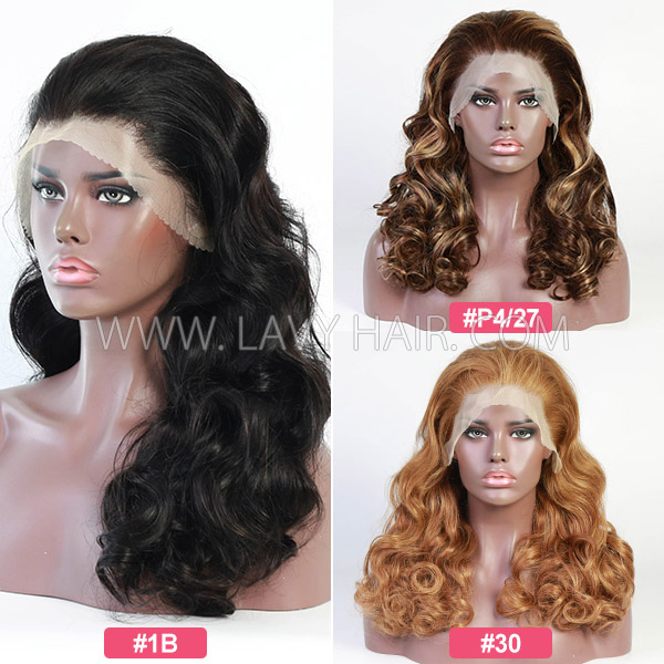 Super Double Drawn Bouncy Curly Glueless 200% Density 13*4 Full Frontal Wigs Transparent Lace Wear Go 100% Human Hair