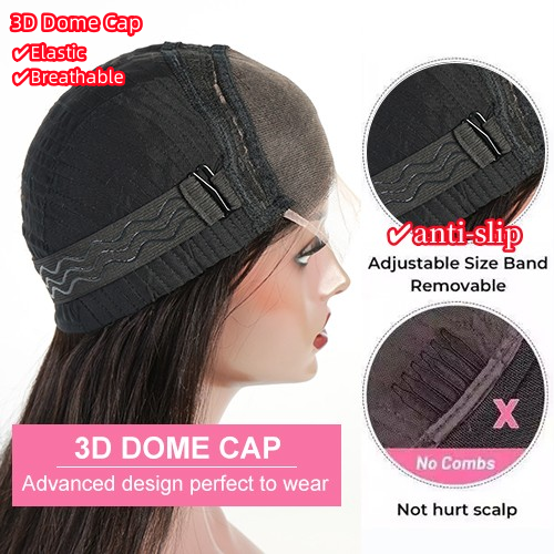 (All Texture Link) HD Lace Pre Bleached Glueless Wear Go 3D Dome Cap 200% Density 100% Human Hair Pre plucked Pre Cut Lace Small Knot PPB Wig