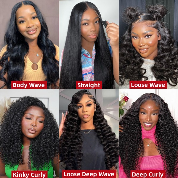 (All Texture Link)150% Density HD Lace Glueless Wear Go Pre Bleached Single Knot 100% Real Human Hair Pre Plucked Straight/Wavy/Curly