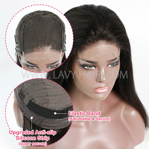 (All Texture Link) HD Lace Glueless Wear Go Anti-Slip Strip Cap  200% Density Pre plucked Wig Human Virgin Hair