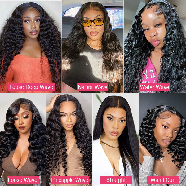 (All Texture Link) Transparent Lace Glueless Wear Go 150% Density 13*4 & 13*6 Full Frontal Wig Preplucked Human Virgin Hair