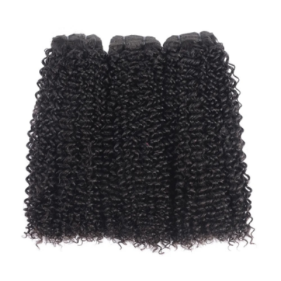 Super Double Drawn Kinky Curly Virgin Human Hair Extensions (3 Pieces 1 Bundle 105 Grams) Same Full From Top To Tip Brazilian Hair
