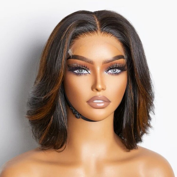 Glueless Wig Highlighted Brown Color Wear Go Wig 150% Density HD Lace Customize 3-4 Days 150lfw