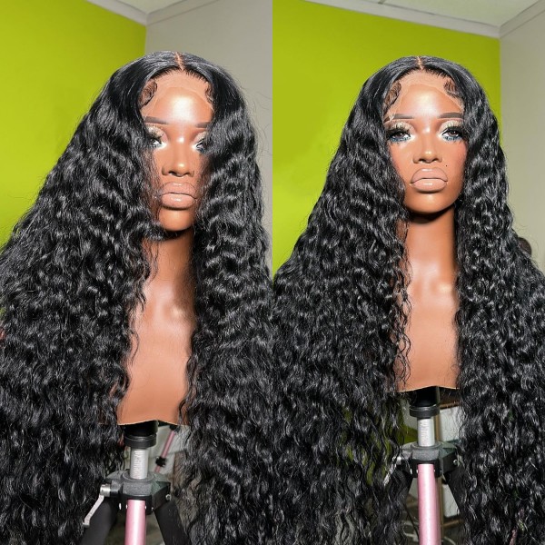(3-6 Bundles Thickness) High Density Picture Style Wavy Hair 5*5 Lace Closure Wigs Human Hair High Quality Wear Go 100% Glueless