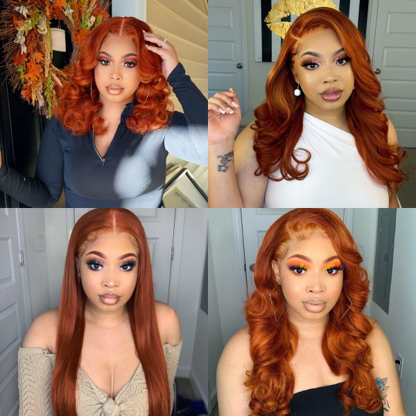 #350 Ginger Color Glueless Wear Go Wig 150% Density HD Lace Customize 4-7 Days