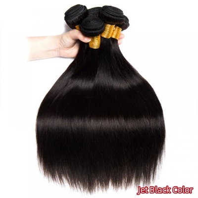 #1 Jet Black Color Advanced Grade 12A Unprocessed Virgin Human Hair Single Drawn Extensions