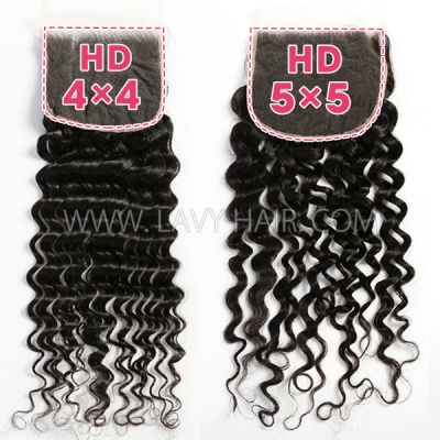 HD Lace Closure 4*4 5*5 Preplucked Natural Hairline Undetectable Melted Lace 100% Human Hair Swiss Lace