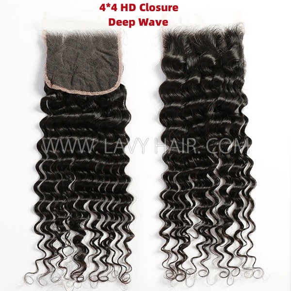 Superior Grade HD Lace Closure 4*4 5*5 Preplucked Natural Hairline Undetectable Melted Lace 100% Human Hair Swiss Lace