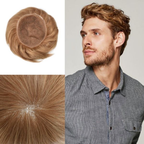 (New)  Full French Lace Toupee for Men | Premium Human Hair System with Natural Hairline and Breathable Base