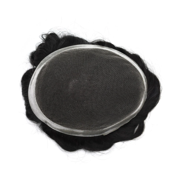 (New) Mens Toupee Australia Series French Lace Centre With PU Poly Skin Around Replacement Hair System 100% Human Hair