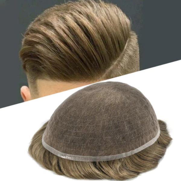 (New)  Full French Lace Toupee for Men | Premium Human Hair System with Natural Hairline and Breathable Base