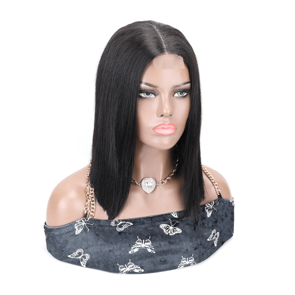 (All Texture Link)250% High Density 2*6 Closure Bob Wig Bone Straight Raw Hair #1B #99J #4 #P4/27 Thickness Blunt Cut Preplucked Glueless wig