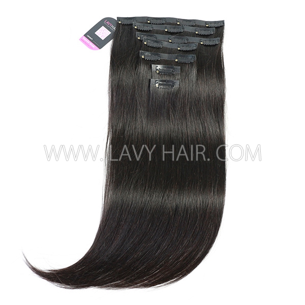 Lavy Hair Follicle Fusion Clip ins Seamless Skin Injection No Glue No Damage 7 pcs/set 120 grams 12A Grade Virgin Hair