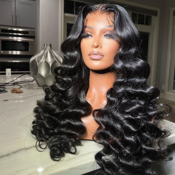 (All Texture Link Double Drawn) 2*6 6*6 7*7 HD Lace Middle Part Closure Wig glueless Wear Go  200% Density 100% Human Hair Preplucked Prebleached